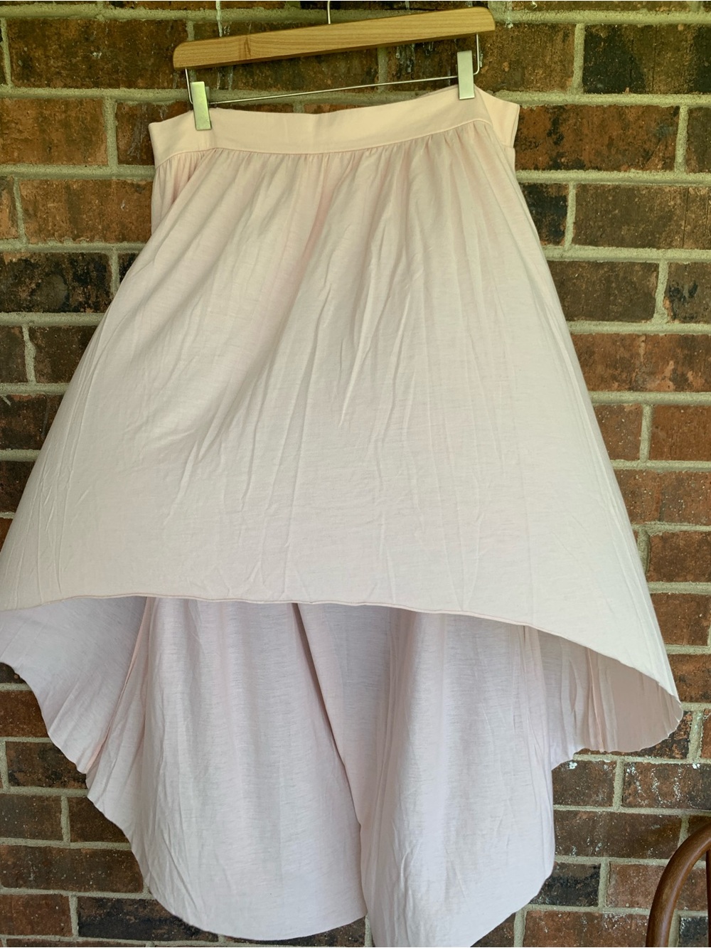 American Eagle Outfitters Pale Pink High-Low Midi Skirt